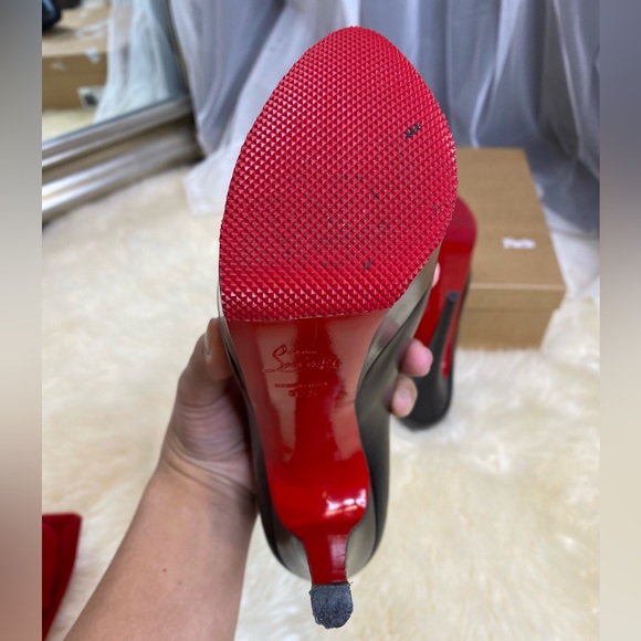 Christian Louboutin Dolly Leather Red Sole Platform Pumps - Picture 7 of 8